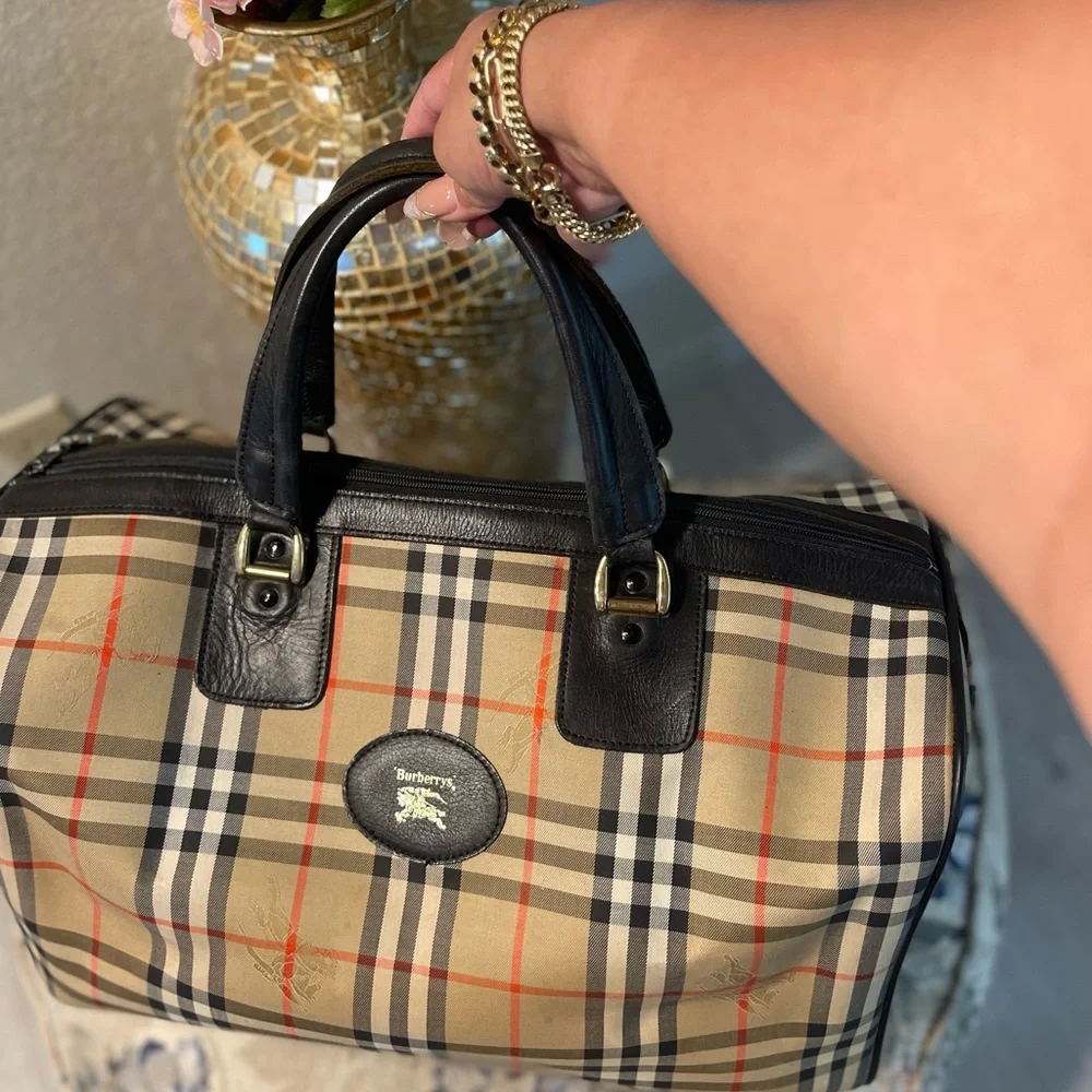 Burberry Tan and Black Check Shoulder Bag - Picture 10 of 10